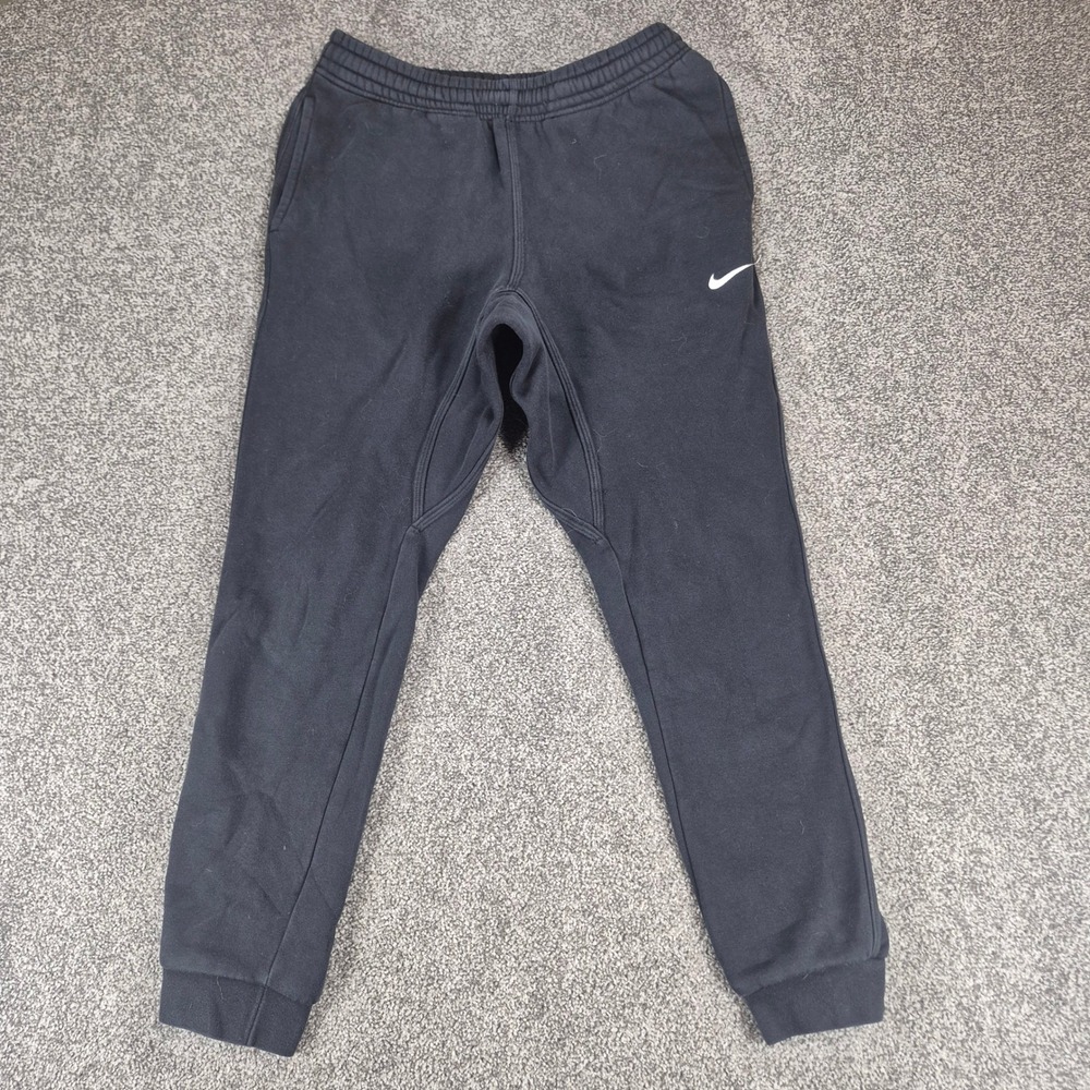 Nike Sportswear Club‎ Fleece Joggers Mens Medium Black Sweatpants Swoosh Logo